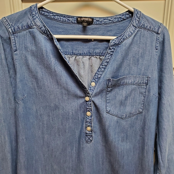 Express Small Denim Dress - Picture 2 of 5